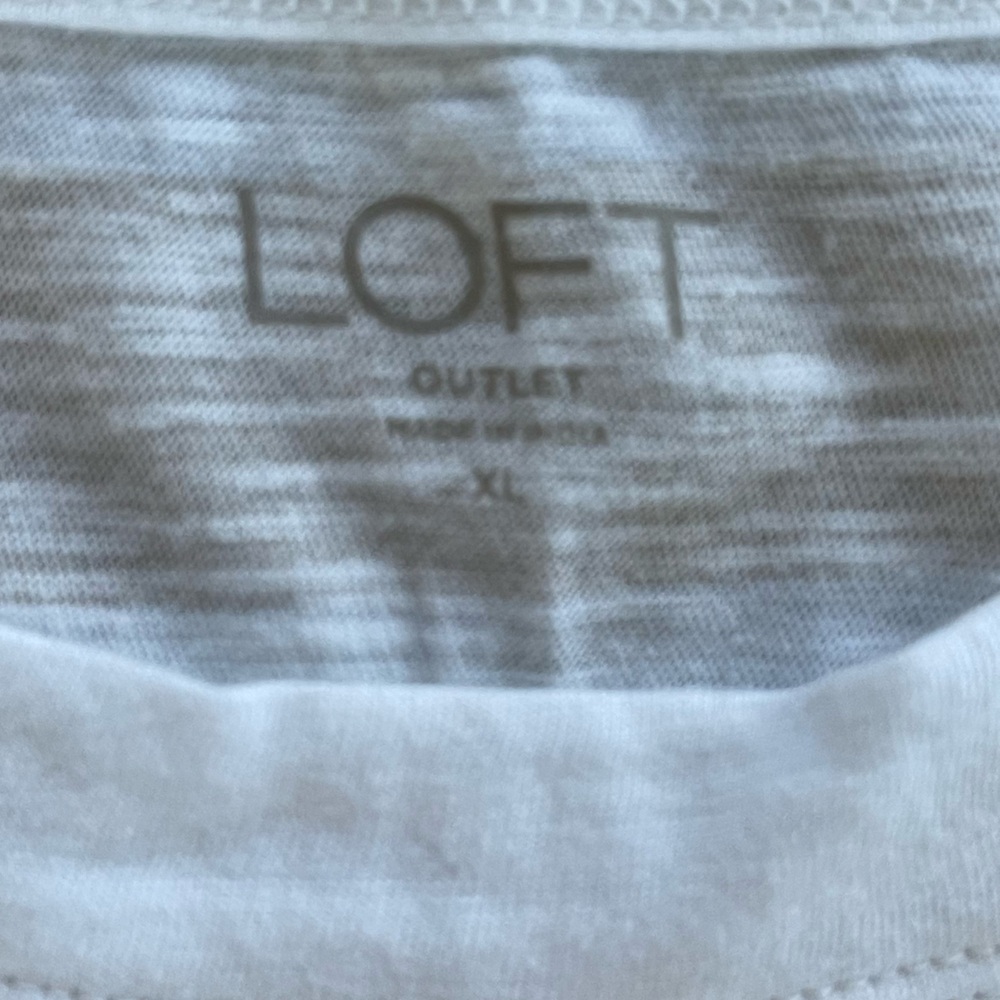LOFT Crewneck Tan White Stripe Sleeveless Tank Top Preppy Classic Size XL NWOT - Picture 4 of 8